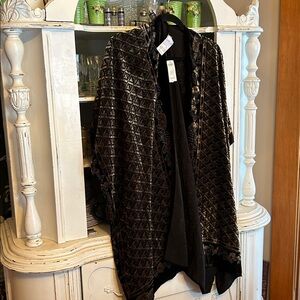 # 5  NWT burn out velvet, black and gold shrug